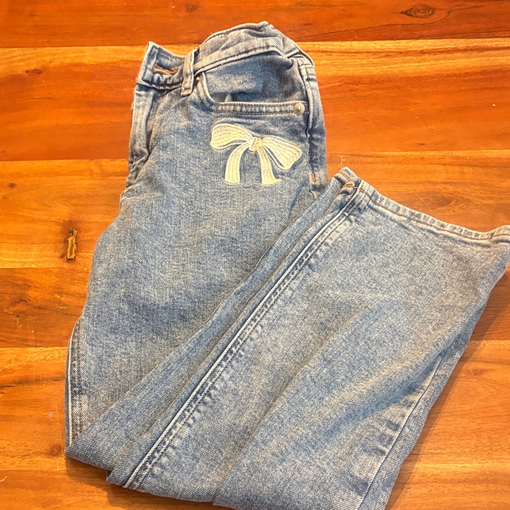 Old Navy Kids Blue Jeans with Bow Detail